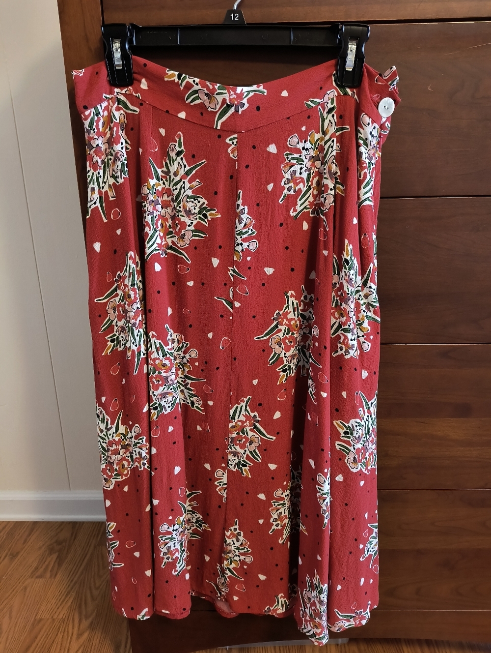 Weekend Doll Joan Cherry Blossom Red Floral A-line Skirt, Size UK 14, Large